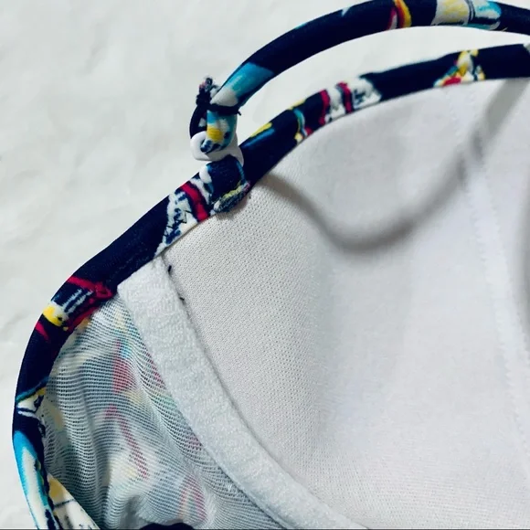 Victoria’s Secret Bikini Top Multi Way Navy Blue Sailboat Print Balconette - Picture 6 of 8